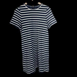 Kate Spade New York Black/White Sailor Stripe Shift Dress Sz S